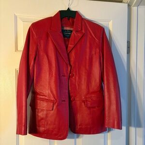 Red vintage leather jacket